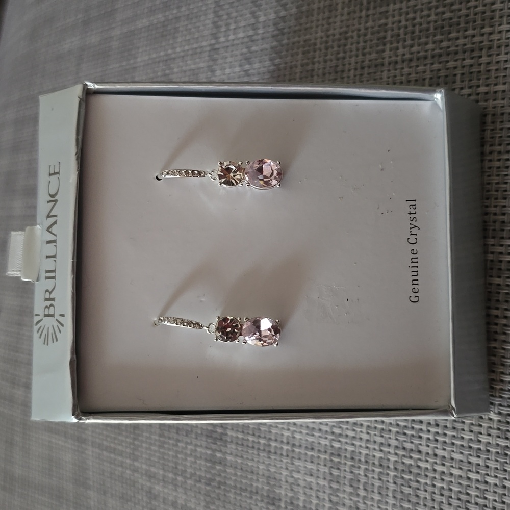 BRILLIANCE FASHION JEWELRY GENUINE CRYSTAL PIERCED EARRINGS